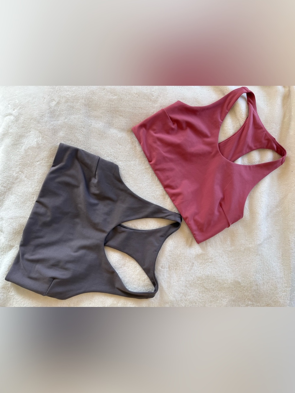 2 Zella Sport Bras in Rosewood and Charcoal/Rose Taupe size M